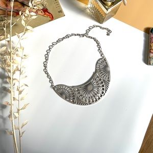 Antique silver statement necklace